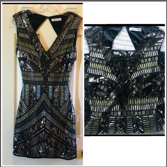 VVM Curve Dresses & Skirts - VVM Curve chevron sequin backless dress